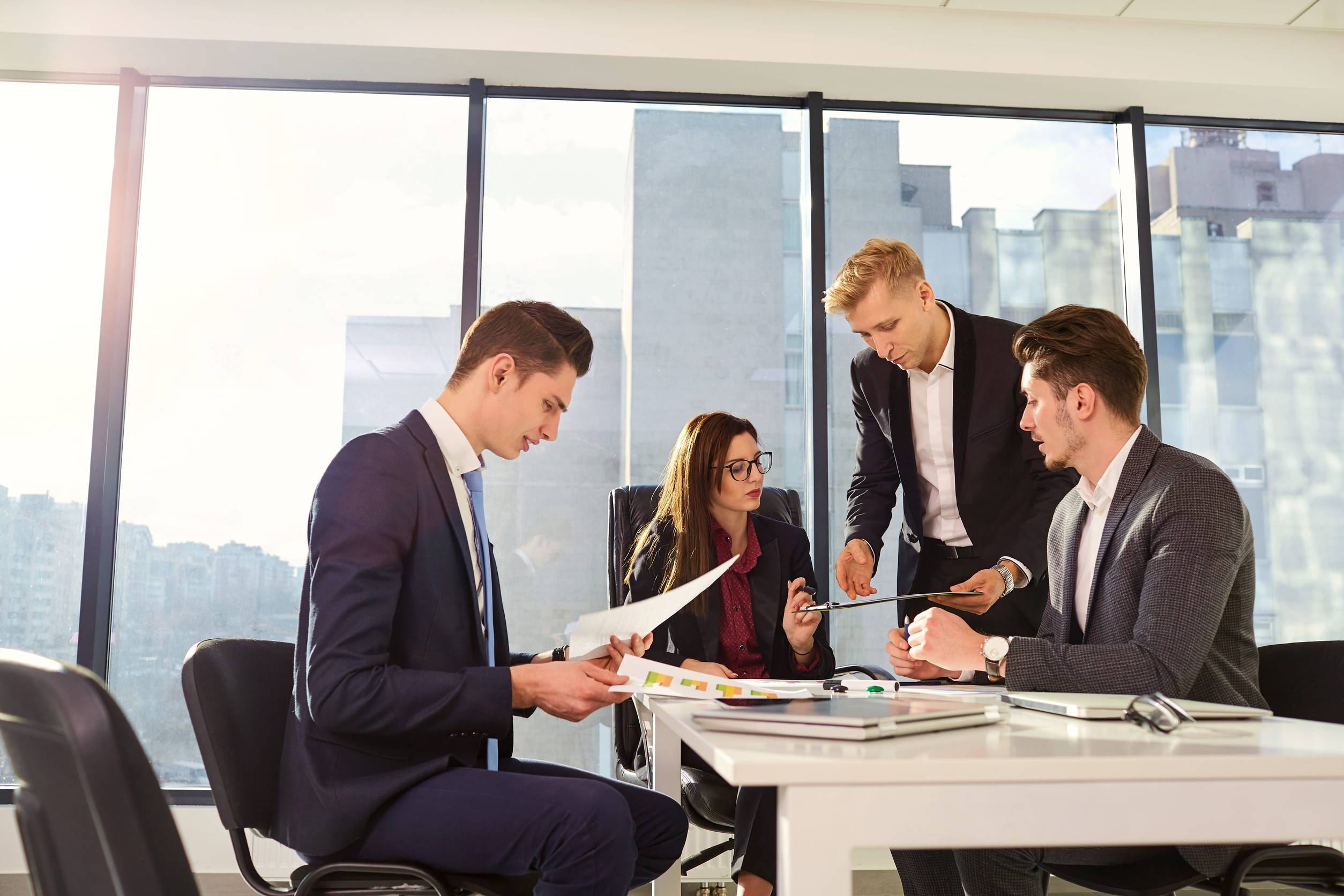 Business Professionals Engaged in a Meeting