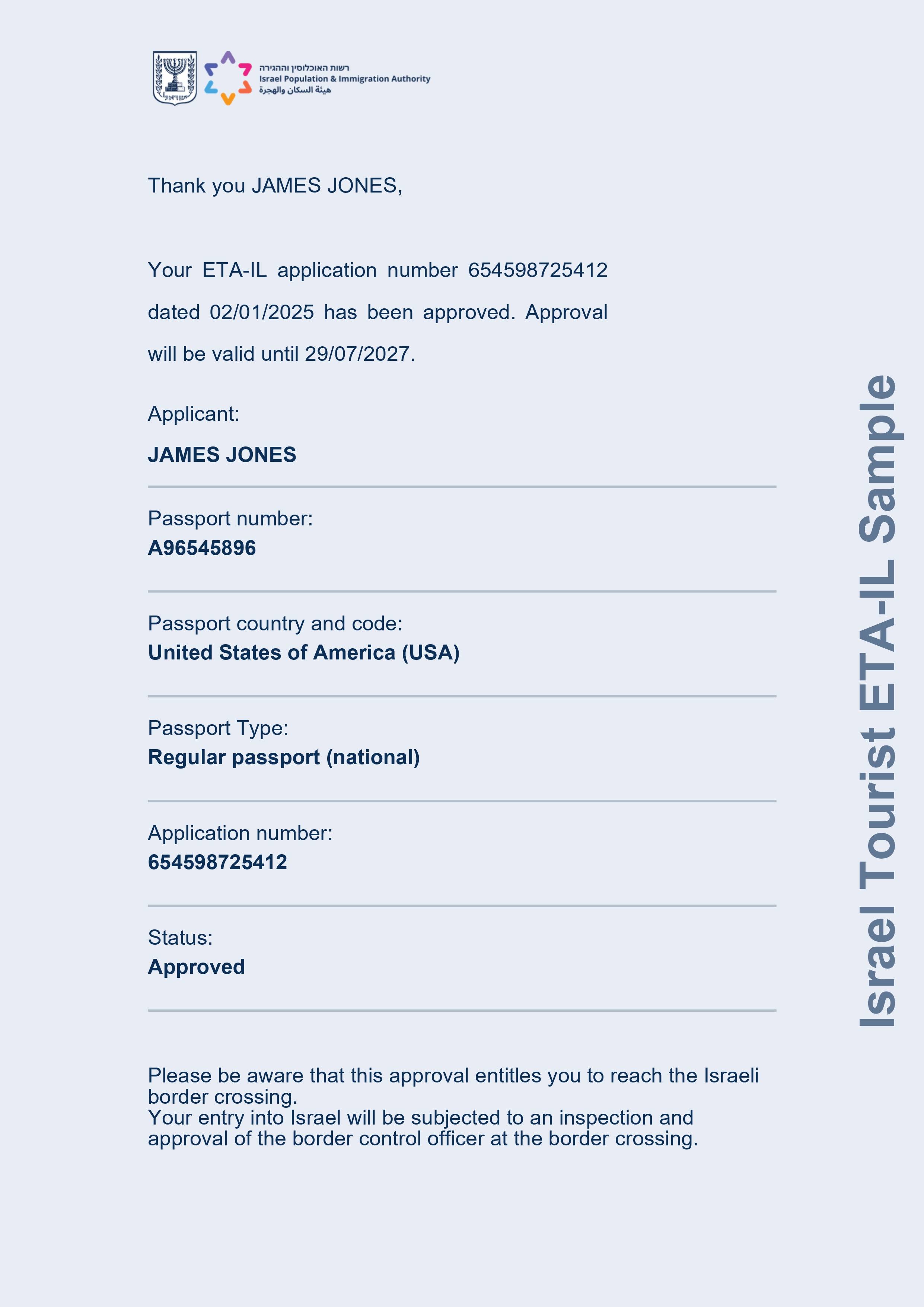 Israel Tourist ETA-IL